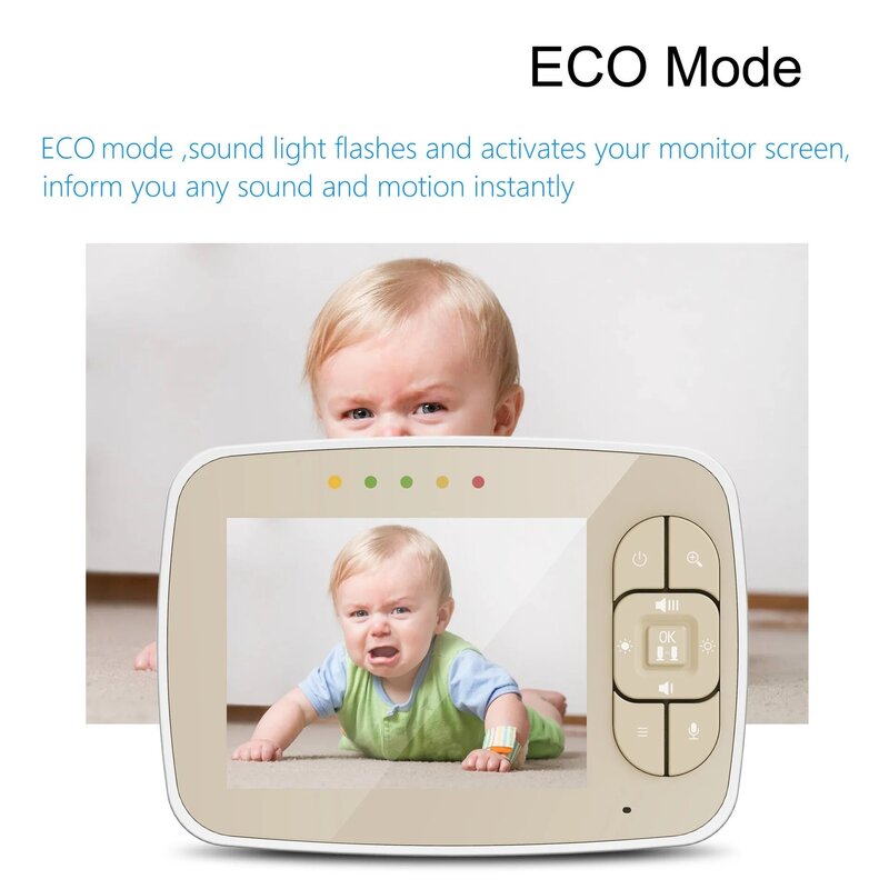 3.2-นิ้ว Wireless Baby Monitor ความละเอียดสูงฉนวนกันความร้อน Nanny Baby Monitor Night Vision Two-Way Intercom กล้อง