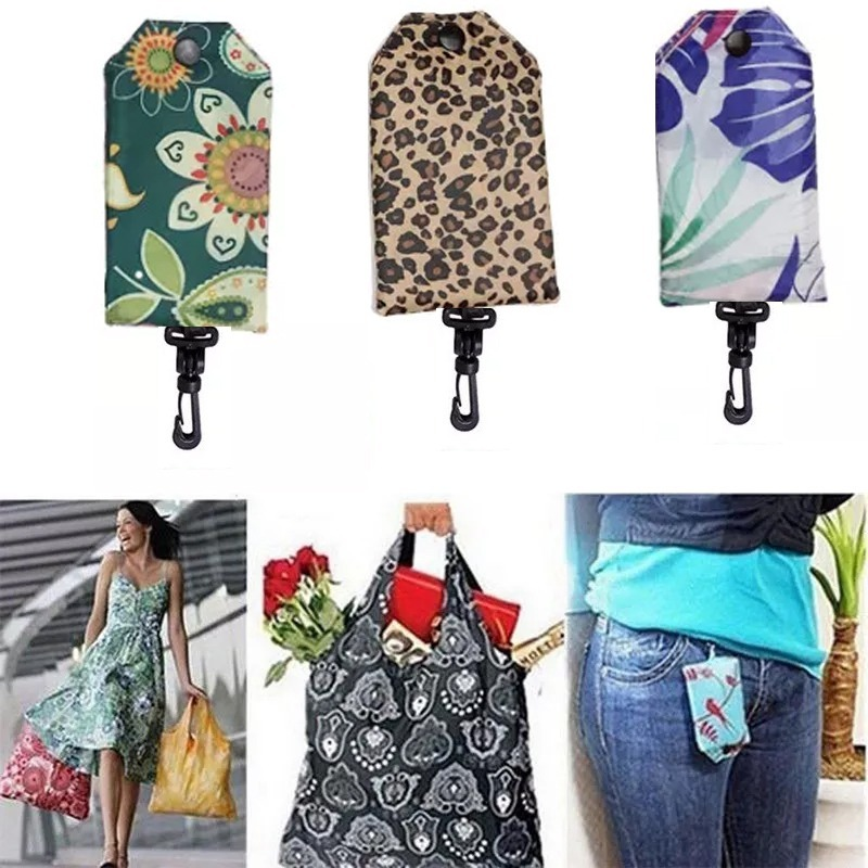 1PC Foldable Shopping Bags for Groceries Large Recyclable Grocery Tote Pouch Eco-Friendly Heavy Duty Washable Shopping Bag Pouch