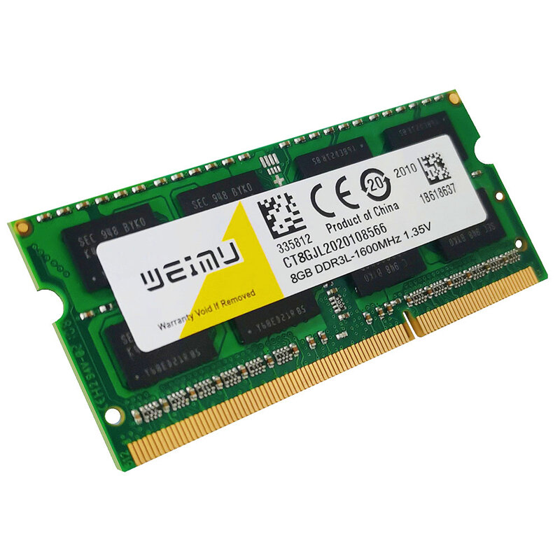 Memoria DDR3L para ordenador portátil, 2GB, 4GB, 8GB, 1066, 1333, 1600 MHz, PC3, 8500S, 10600S, 12800S, 204 Pines, 1,35 V, no ECC, SODIMM, RAM DDR3 sin pulir