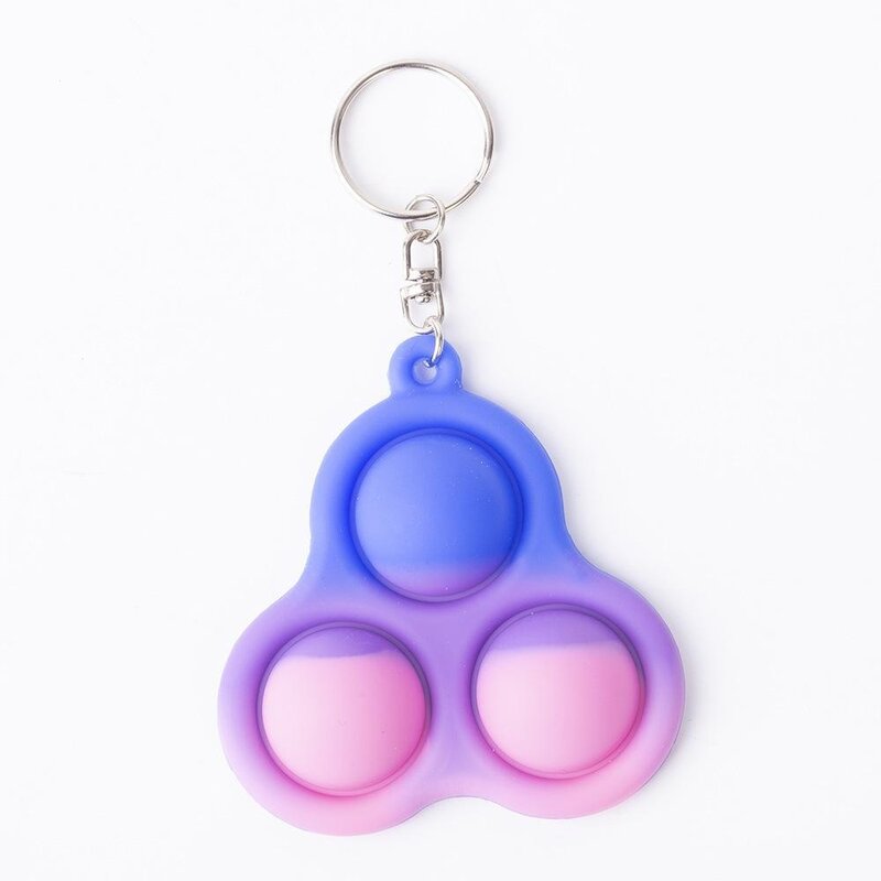 Simples dimple chaveiro fidget brinquedos sensoriais bolha triângulo saco pingentes squeeze silicone brinquedo chaveiro pingente g22402
