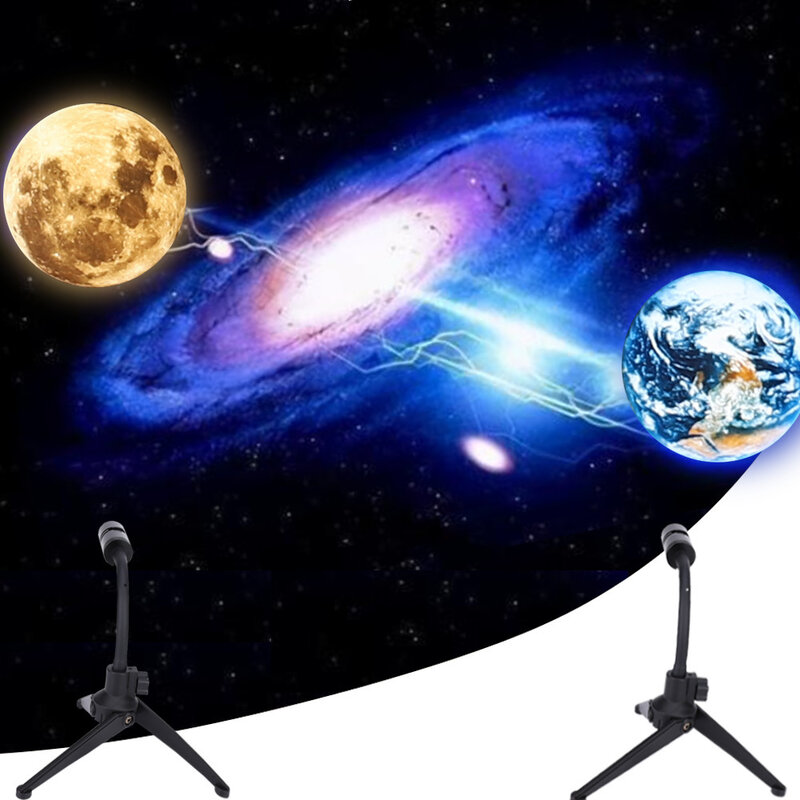 Luz nocturna con proyección de luna de 360 grados, iluminación de carga USB, Luz De Luna Led, fotografía, lámpara de Luna romántica para fiesta de Selfie