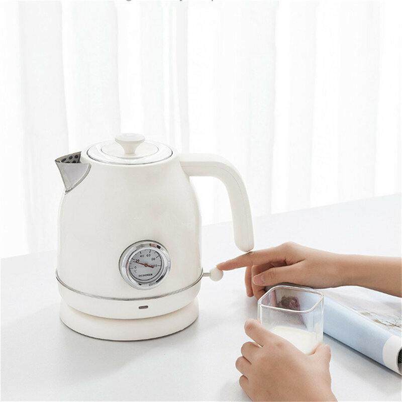 Электрический чайник Qcooker в стиле ретро с контролем температуры, большой объем л, с часами, электрический чайник, кухонная техника