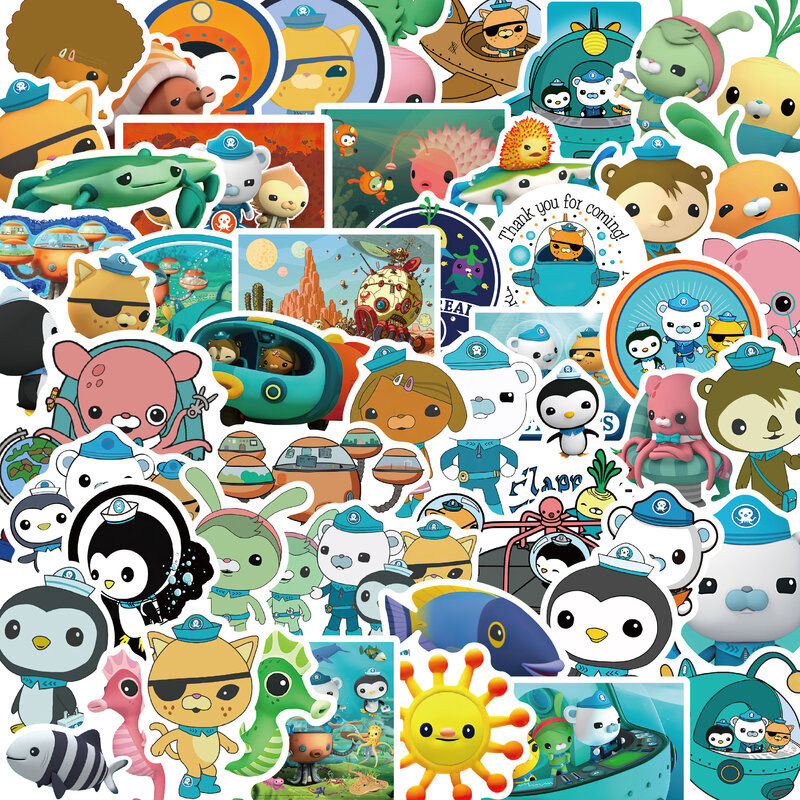 50pcs Octonauts Stickers Cute Ocean Animated Cartoon Image Decoration Suitcase Notebook Waterproof Graffiti Children Sticker