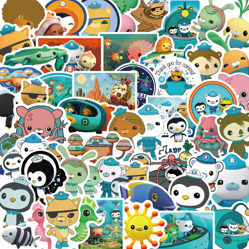 50 pçs octonauts adesivos bonito oceano animado imagem dos desenhos animados decoração mala caderno à prova dwaterproof água graffiti crianças adesivo