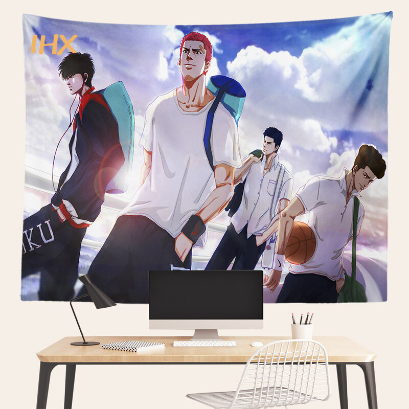 일본 애니메이션 캐릭터 태피스트리 미적 방 장식, 히피 농구 애니메이션, 대형 패브릭 벽 태피스트리, 침실 홈 장식