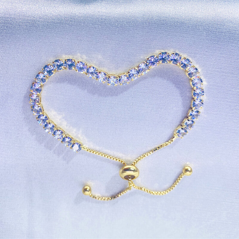 Bransoletka dla kobiet luksusowe regulowane 4 pazury mozaika bransoletka dla kobiet darmowa wysyłka bransoletki tenisowe prezent biżuteria