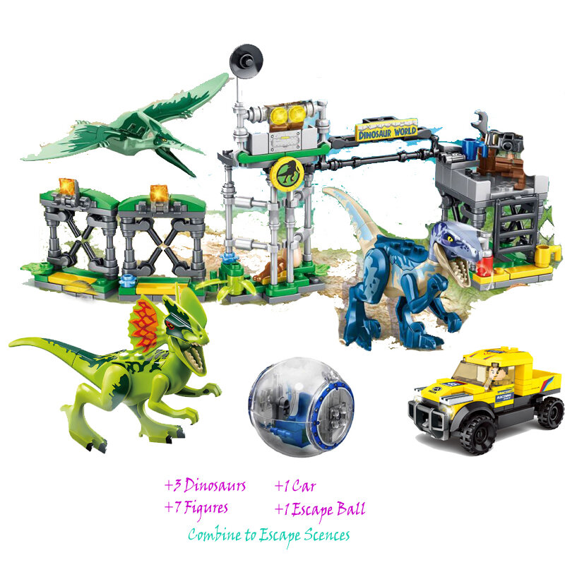 Nowy wiek jurajski dinozaury bloki prehistoryczne planety cegły kompatybilne Legodinosaur rozwojowe zabawki budowlane prezenty chłopiec