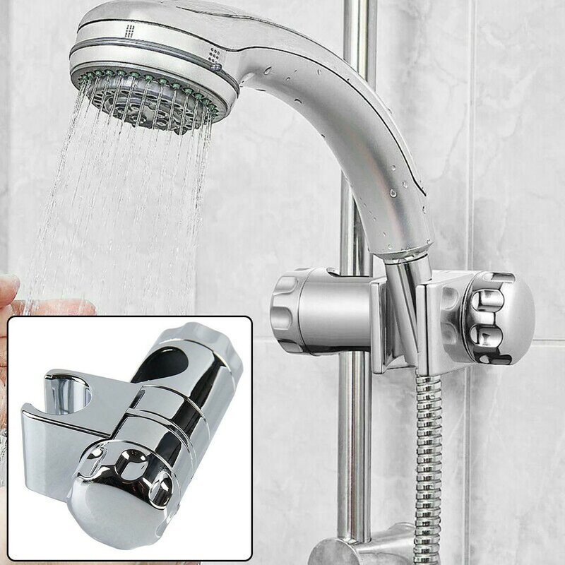 Chrome Plated Universal Shower Bracket Shower Sliding Bracket Shower Head Holder Fixed Base Adjustable Bathroom Accessories