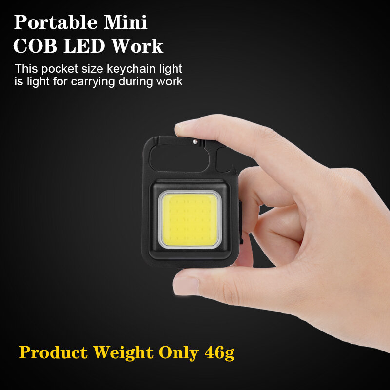 Multifunctional Mini COB Keychain Light USB Charging Emergency Lamps Strong Magnetic Repair Work Outdoor Camping Night Light
