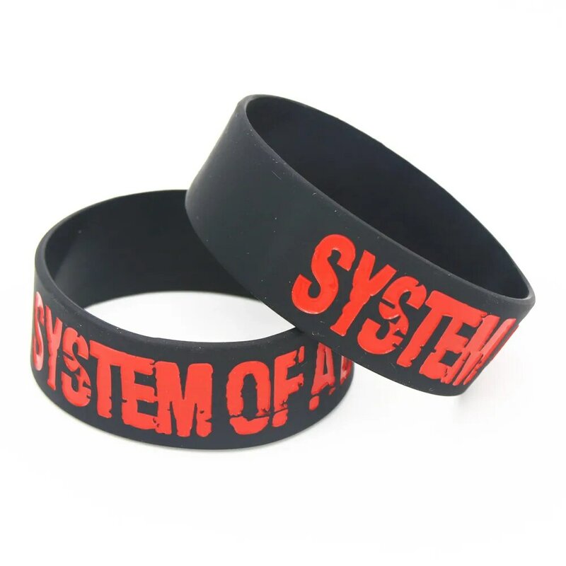 1PC SYSTEM OF A DOWN silikonowa opaska na rękę dla dla fanów muzyki szeroki czarny czerwony wytłoczonym bransoletki i Bangles kobiety mężczyźni biżuteria prezent SH101
