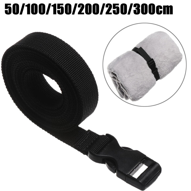0.5 black 3m preto náilon carga tie durável liberação fivela cinto cinta viagem amarrado kits de acampamento ao ar livre ferramenta para baixo suporte de bagagem