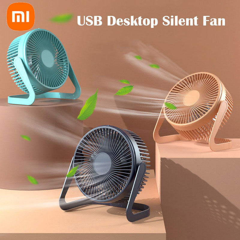 Офисные портативные мини-вентиляторы Xiaomi с USB, охлаждающие настольные бесшумные вентиляторы, бесшумные универсальные для автомобиля, ноутб...