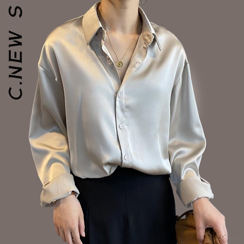 C.New S المرأة قميص موضة جديدة رداء علوي غير رسمي شيك مثير السيدات بلايز المرأة بلايز Blouses بلوزات الإناث بسيطة