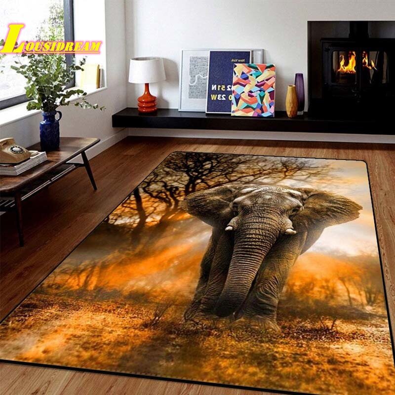 Karpet Harimau 3D Motif Hewan Singa Macan Tutul Karpet Pintu Tikar Ruang Tamu Kamar Tidur Modern Dekorasi Karpet Alat Peraga Fotografi