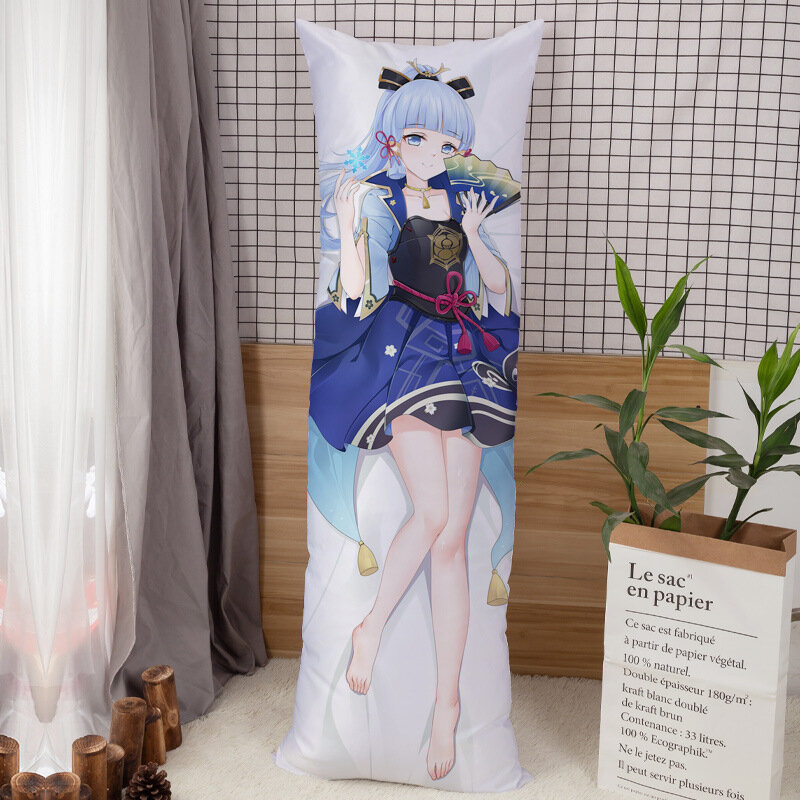 Anime jogo genshin impacto kamisato ayaka personagem dakimakura corpo fronha abraçando longo travesseiro capa sexy fronha