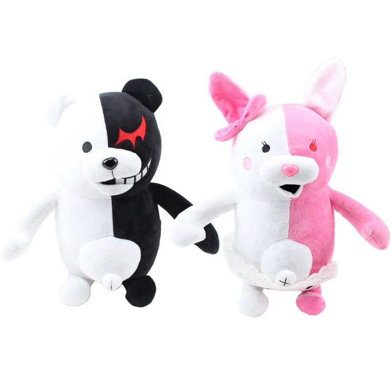 Dangan Ronpa Super Danganronpa – peluche ours noir et blanc de 25/40cm, 2 Monokuma, poupées animales douces en peluche pour cadeau d'anniversaire