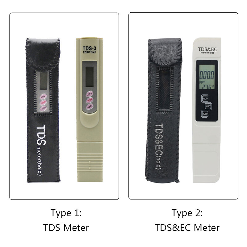 TDS ปากกาทดสอบแบบพกพาเครื่องตรวจคุณภาพน้ำอุปกรณ์เสริม EC ปุ๋ยเข้มข้นเมตร