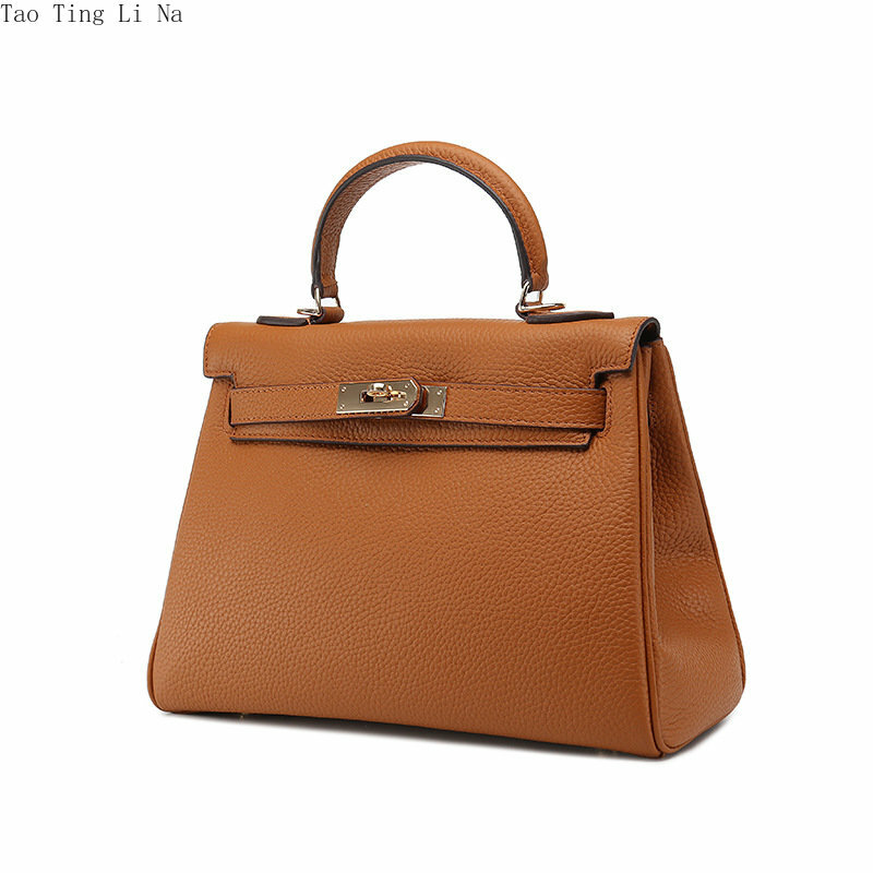 2023 New High-end Wide Strap First Layer Cow Leather Bag Women Single Shoulder Cross-body Handbag