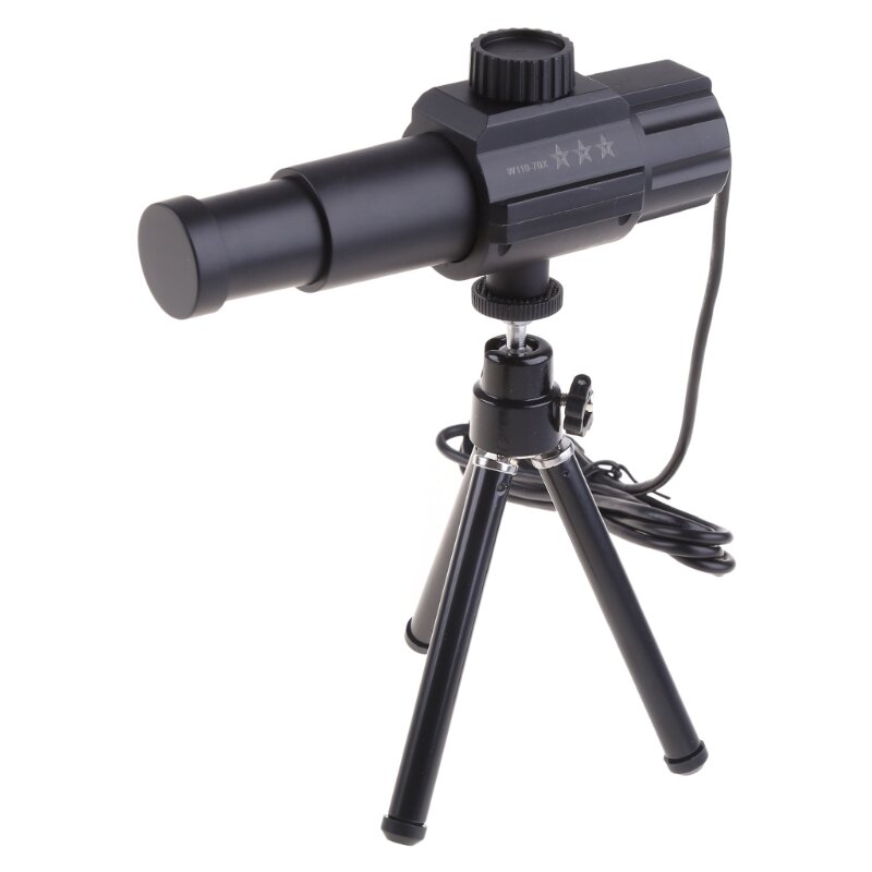 Telescópio digital de usb, câmera de microscópio de zoom de 2mp 70x detecção de movimento inteligente monocular com tripé para observação