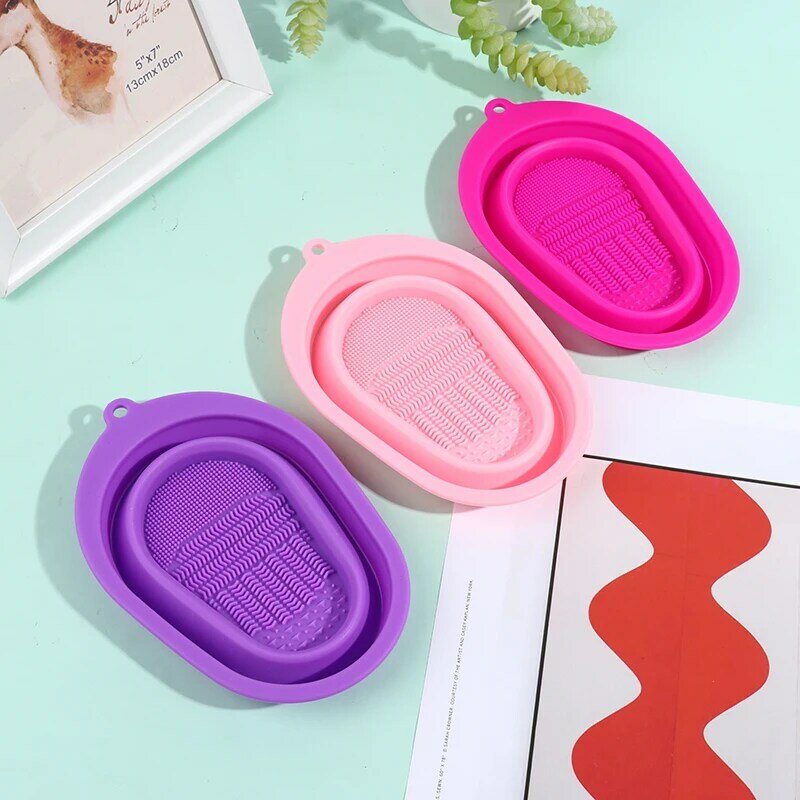 Silicone Cosmetic Brush Cleaner Make Up Washing Brush Cleaning Mat Foundation Makeup Brush Cleaner Pad Scrubbe Board