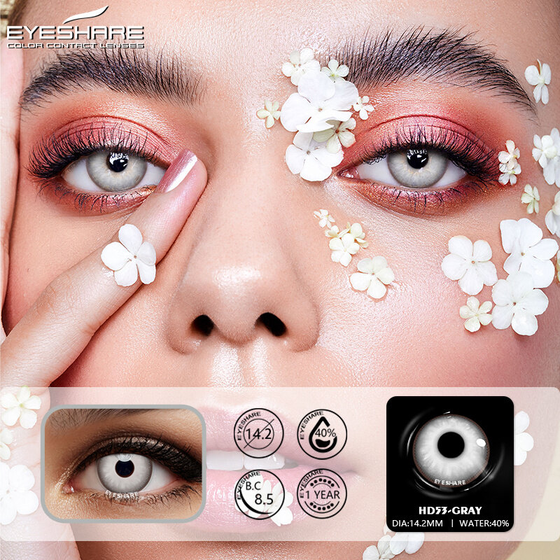 EYESHARE – lentilles de contact colorées pour les yeux, 1 paire, bleu, noir, Cosplay, Anime, Halloween, beauté annuelle, maquillage