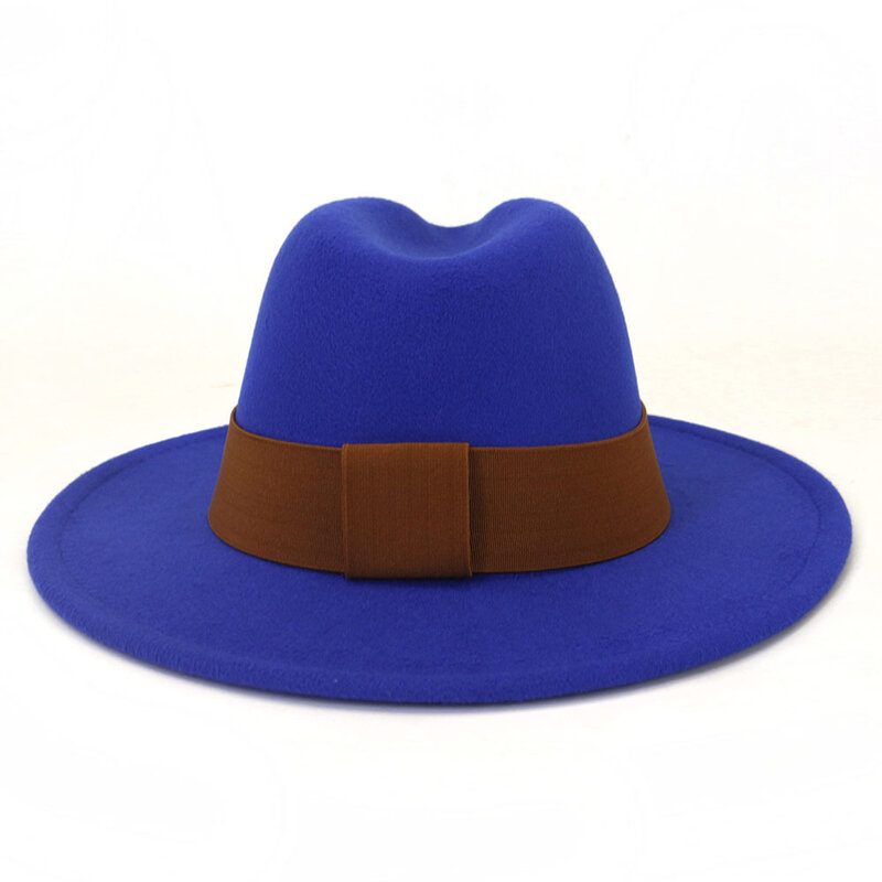 QBHAT-sombreros de Fedora con M de cinta de café para hombre y mujer, gorras de Jazz para fiesta, color negro, blanco y verde, sombrero de ala ancha para vestidos de Iglesia