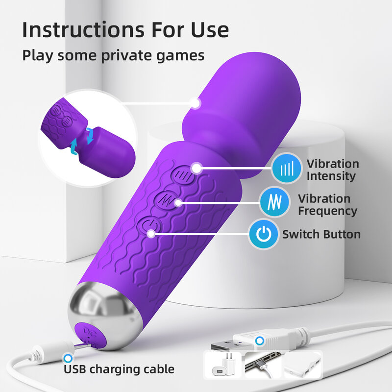 Mini Powerful Vibrator AV Magic Wand Vibrators Clitoris Stimulator Masturbator Dildo Erotic Toys For Adult 18 Sex Toys For Woman