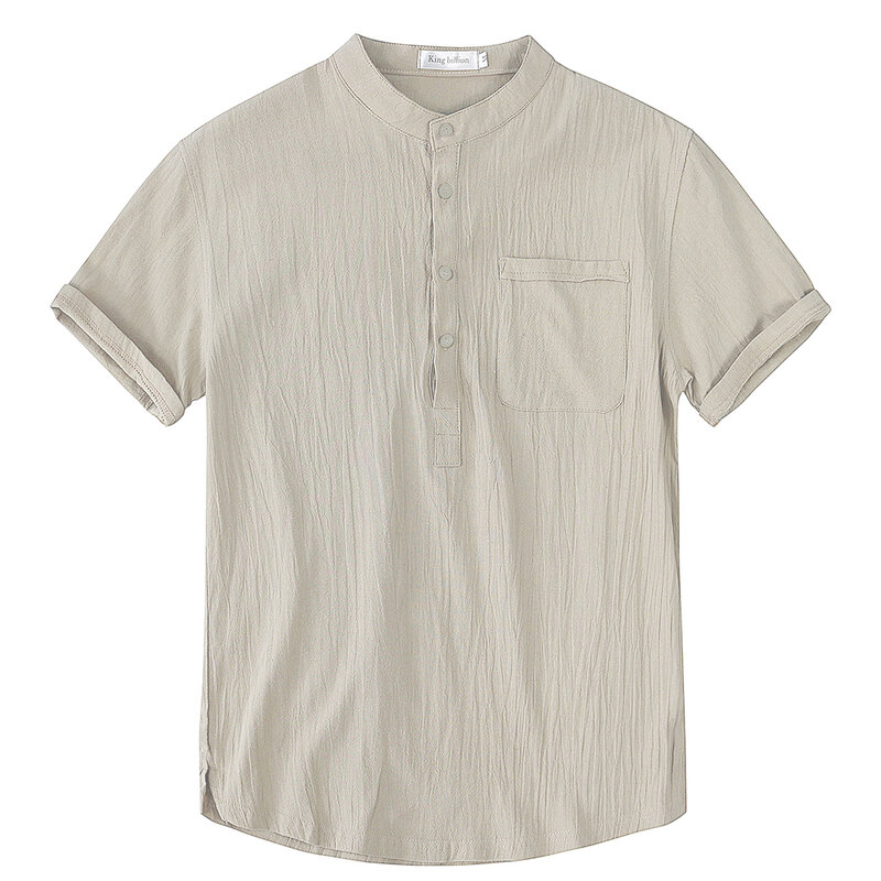 Verão nova masculina de manga curta camiseta de algodão e linho led casual masculina camisa masculina respirável S-3XL
