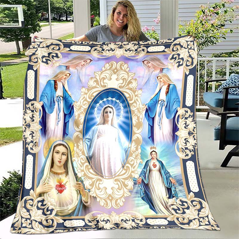 พระเยซู Virgin Mary นุ่มโยนผ้าห่มนวมห้องนั่งเล่น/ห้องนอนผ้าห่มอุ่น