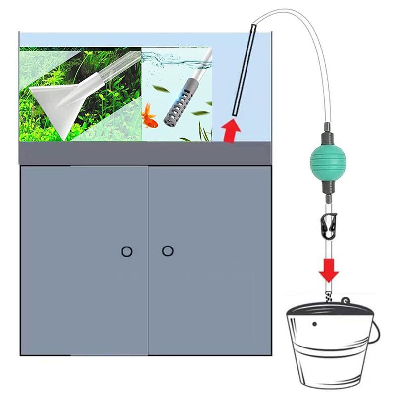 Mini cambiador de agua portátil, Manual, espesado, alargado, bomba de sifón de vacío para acuario, Herramientas de limpieza de pecera