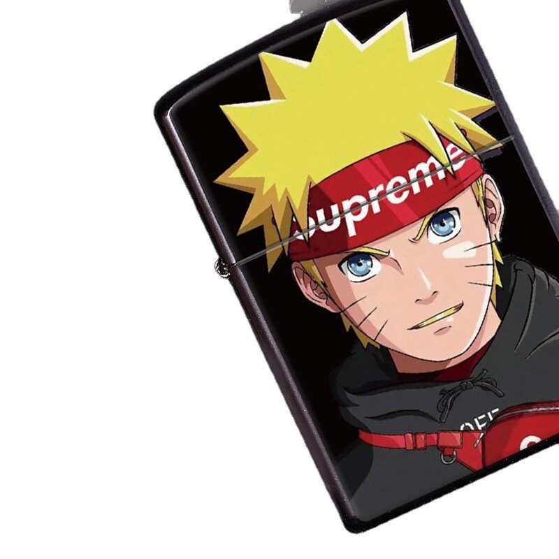Naruto Anime Kreative Retro Kerosin Leichter Metall Schleifen Rad Winddicht Serie Matte Textur Personalisierte Zigarette Leichter