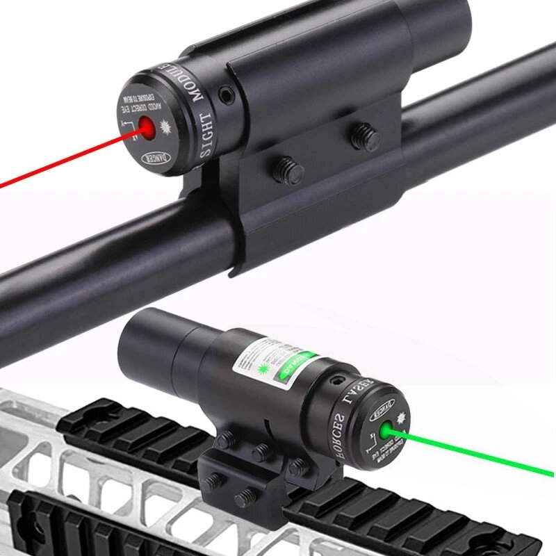 Aksesori senapan Laser merah/hijau Laser kecil inframerah Pointer 20mm Slot kartu tabung penjepit berburu lingkup senapan Ar 15 Scope Sight