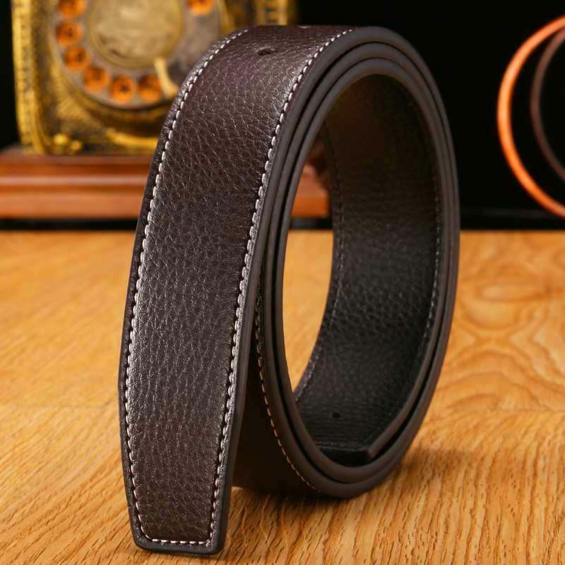 Cinturones de alta calidad para hombre, correa de cuero genuino, sin hebilla, 3,8 cm, 3cm de ancho, nueva marca de lujo