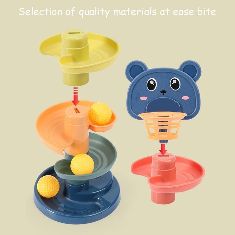 Baby Toy Rotating Rolling Ball Tower Toddler Toy Rotating Early Educations Toy Track Ball Stacking Tower Gift For Children