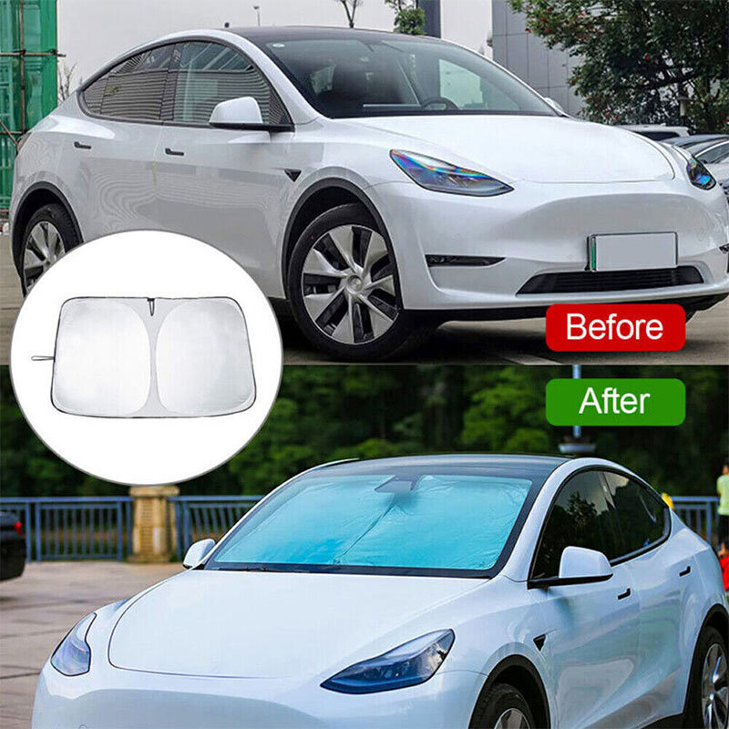 Penjualan laris baru layar penutup penghalang UV kerai kaca depan mobil untuk Aksesori Tesla Model 3 Y