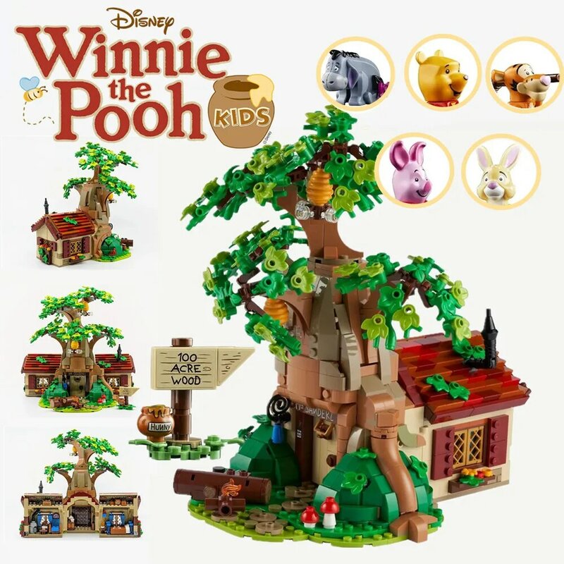 Bloques de construcción para niños, juguete de ladrillos para armar casa del árbol del oso Winnie The Pooh, serie Disney, ideal para regalo de cumpleaños, código 21326, compatible con 1265 y 7178