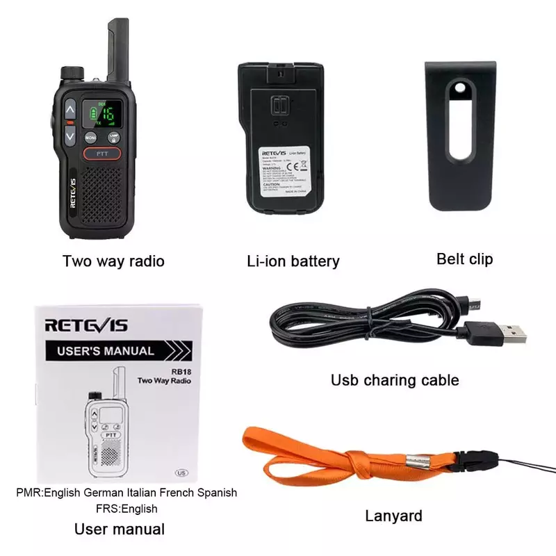 Retevis RB618 Mini Walkie Talkie akumulator walkie-talkie 1 lub 2 szt. PTT PMR446 daleki zasięg przenośne dwukierunkowe Radio do polowania