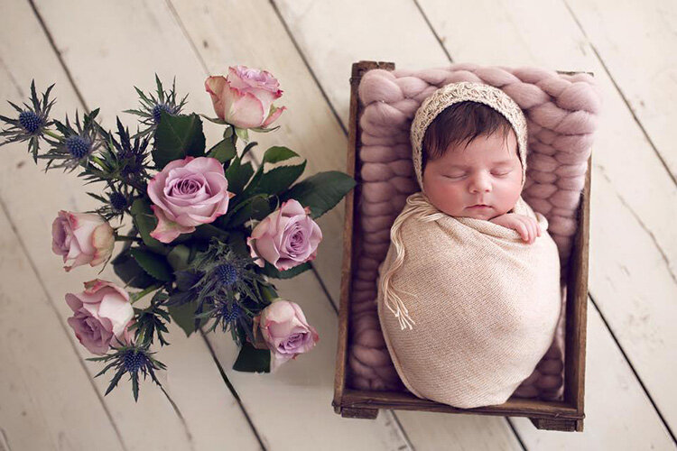 Newborn Photography Props Blanket Wool Knitted Baby Blanket Basket Posing Cushion Photo Shooting Accessories