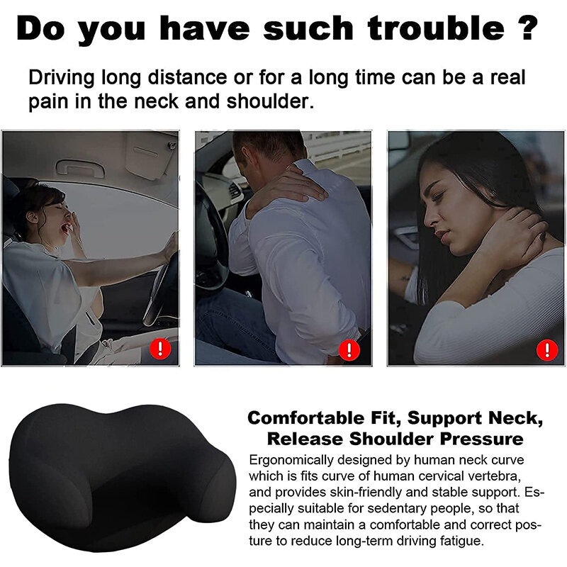 Almohada para reposacabezas de coche, almohada de espuma viscoelástica suave en forma de U, accesorios de viaje para coche, soporte para el cuello para dormir en la cabeza