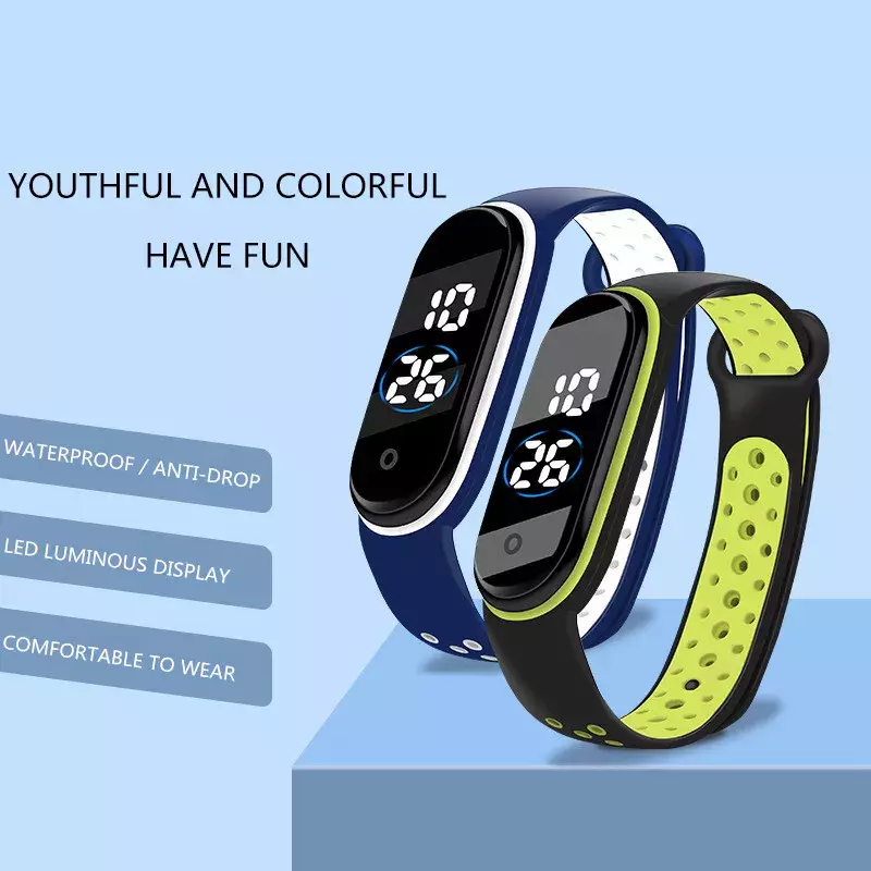 Fashion Sport Horloge Voor Jongens Meisjes Led Digitale Kids Horloges Kinderen Waterdichte Siliconen Horloge Unisex Horloge Reloj Ni