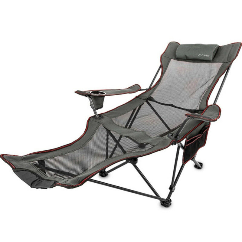 Cozywell chaise lounges dobrável cadeira de acampamento com apoio para os pés lounge chaise apoio para os pés