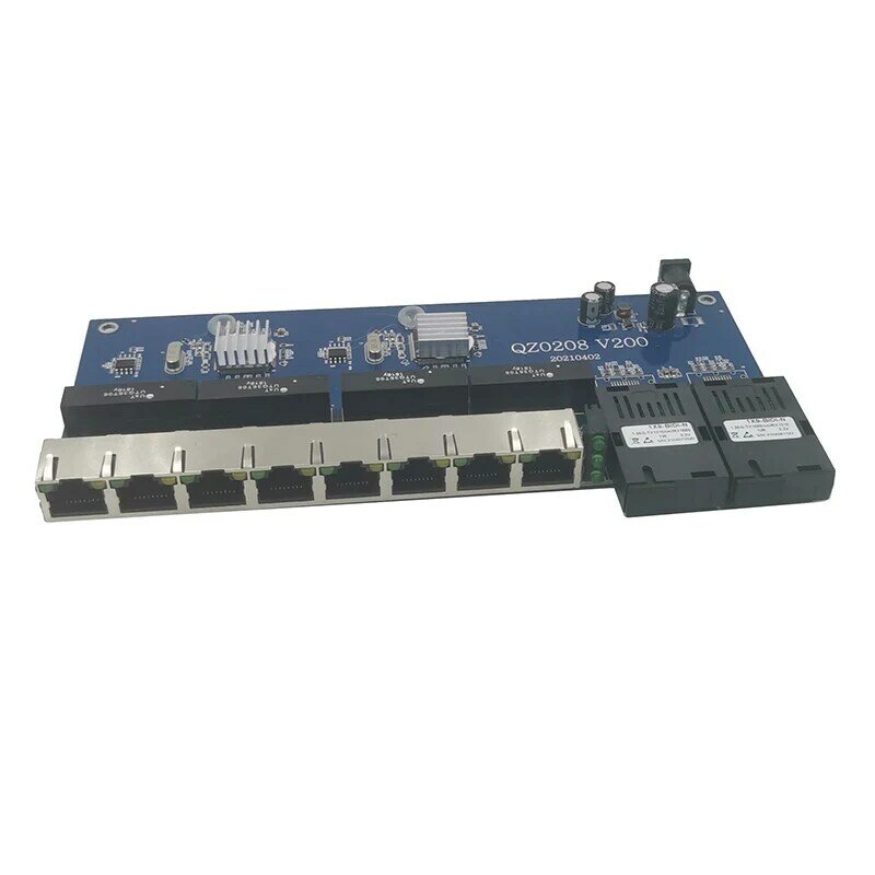 New Gigabit Ethernet switch Fiber Optical Media Converter PCBA 8 RJ45 UTP and 2 SC fiber Port 10/100/1000M Board PCB 10 pieces