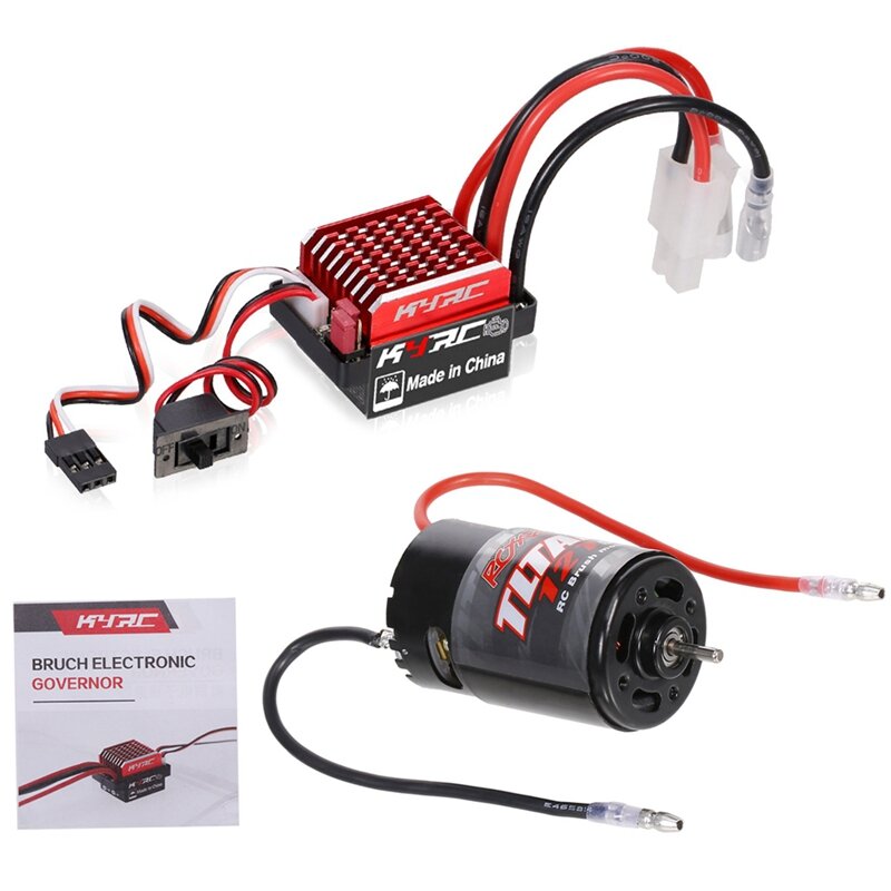 550 szczotkowany silnik z 60A ESC dla 1/10 gąsienica RC osiowe SCX10 AXI03007 90046 Traxxas TRX4 TRX6 Slash