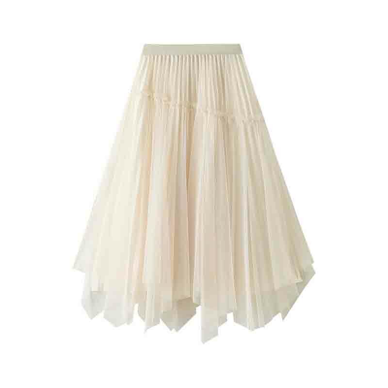 Falda informal de Color liso para mujer, falda elegante de cintura alta, de hilo, Y57