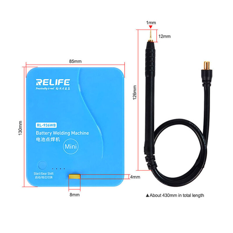 RELIFE-minisoldador por puntos de batería RL-936WB, soldadura por puntos para IP/HW/MI/MZ/OP/VI y otras baterías convencionales de teléfonos móviles