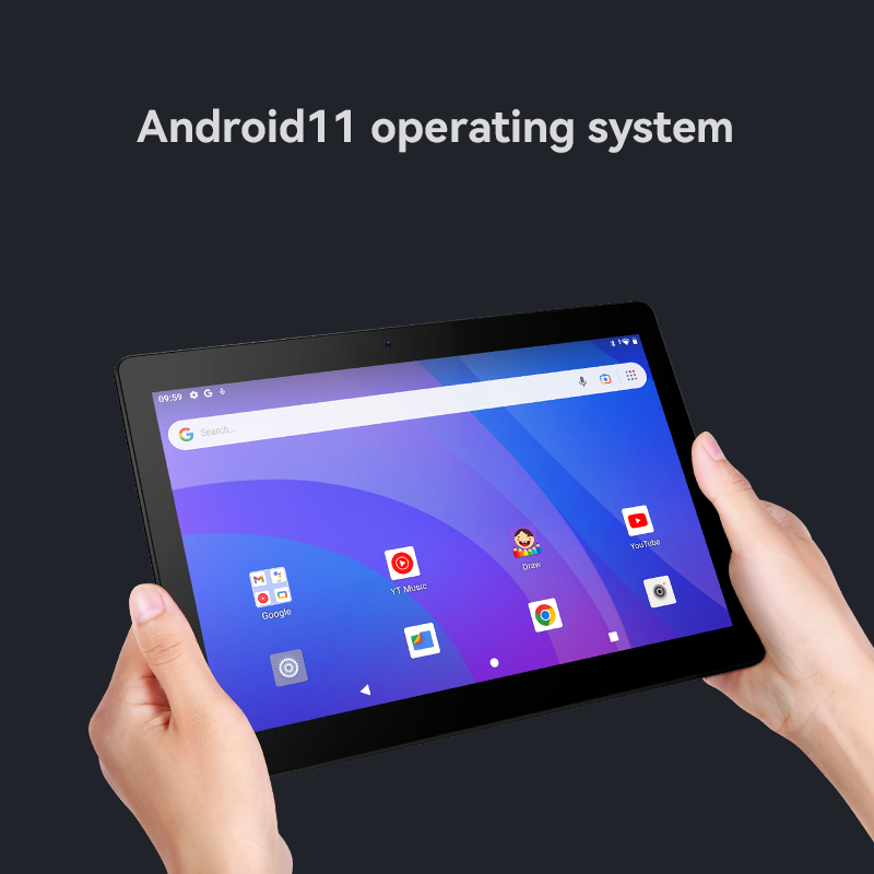 Adreamer LeoPad10 Tablet portabel Android 11, Tablet 10.1 inci 32GB Quad Core layar sentuh WiFi 6000mAh 1280x800 IPS Bluetooth PC