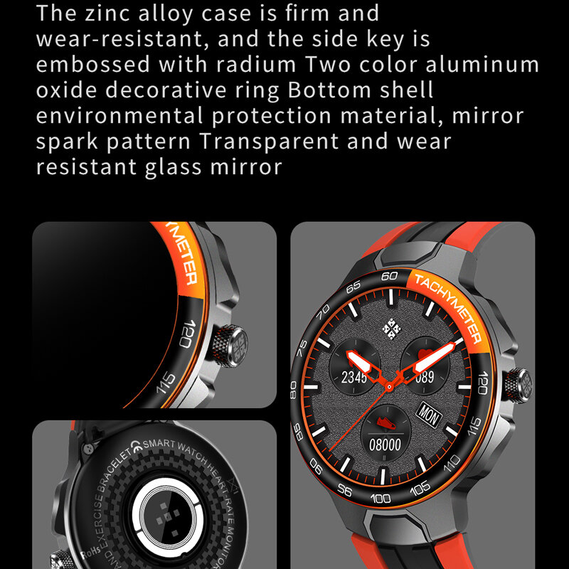 Rollstimi-reloj inteligente para hombre y mujer, nuevo accesorio de pulsera resistente al agua IP68 con control del ritmo cardíaco y modos deportivos, compatible con HUAWEI, Android e IOS