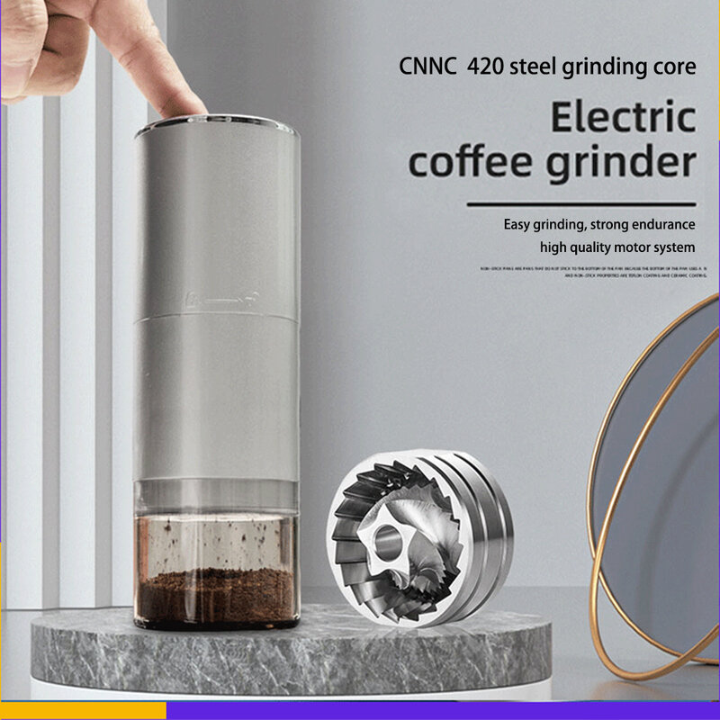 Molinillo de café eléctrico portátil, TYPE-C con carga USB, núcleo de molienda de cerámica profesional, molinillo de granos de café