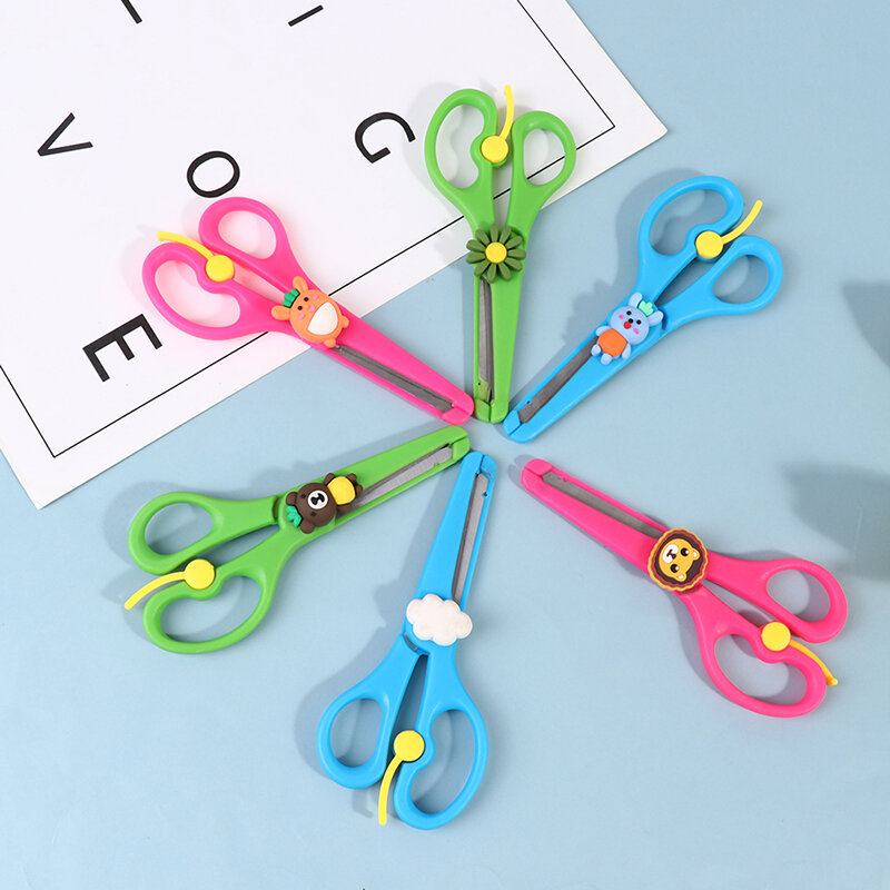 Cartoon Kids Safety Scissors Paper Cutting Cute Animal Gift Stationery School Office Supplies Crafts