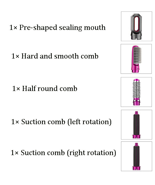Kit 5 in 1 asciugacapelli pettine termico bigodino ferro professionale piastra per capelli strumento per lo Styling combinazione domestica asciugacapelli